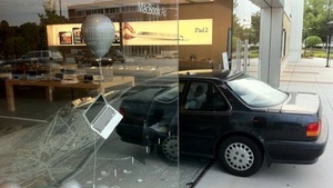 &apos;Ninja&apos; smashes car through Apple Store, escapes