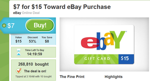 Daily Deal: $15 eBay gift card for $7 on Groupon