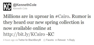 Kenneth Cole apologizes for outrageous tweet
