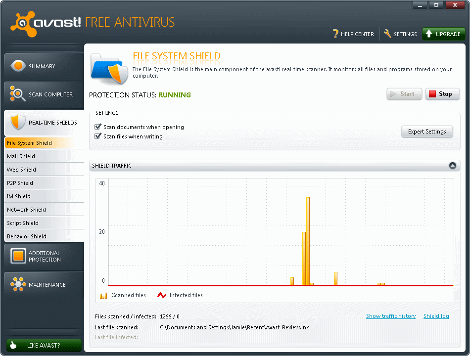 avast turn off p2p shield