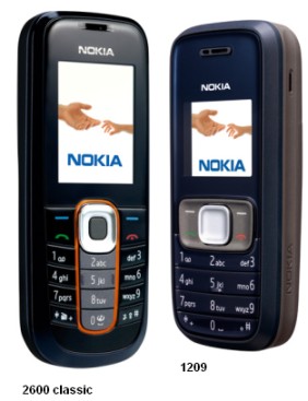 Nokia 2600 classic ja 1209