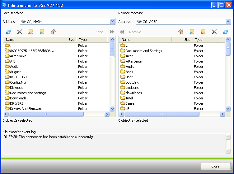 teamviewer file transfer log