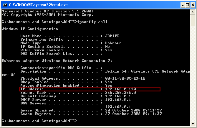 Get your IP Address