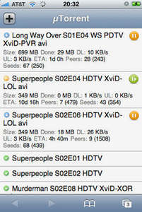 iPhone k�y my�s torrent-latausten seurantaan
